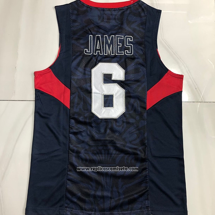Camiseta USA 2008 LeBron James #6 Azul